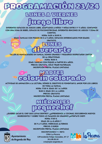 Imagen INSCRIPCIÓN DE ACTIVIDADES 2023/24. CRIA LA PECERA